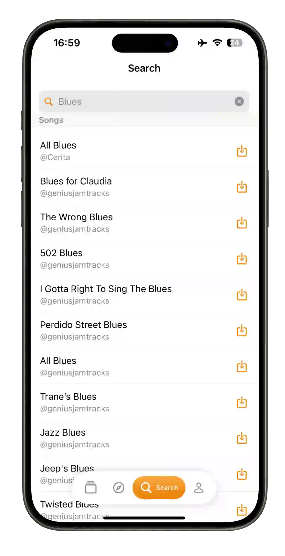 Genius Jamtracks Search